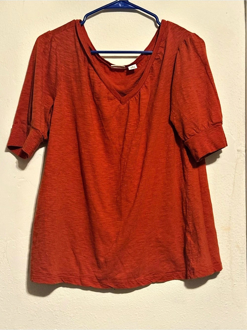 Cato Women's Cotton Blend Blouse in Orange Large